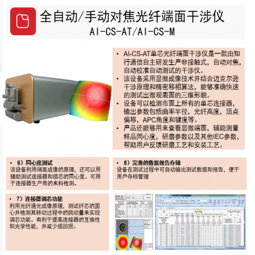 全自动/手动对焦光纤端面干涉仪 AI-CS-AT/AI-CS-M